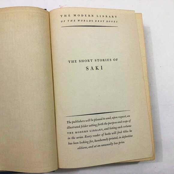 The Short Stories of SAKI Modern Library Copyright 1930 HB DC Vintage - Picture 8 of 12